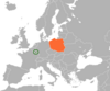 Location map for Luxembourg and Poland.