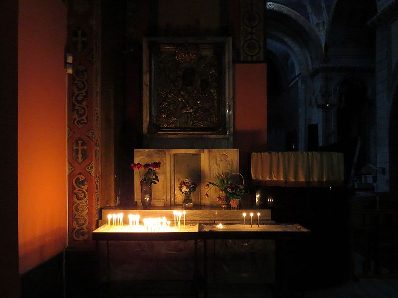 File:Lviv-Armenian church-candles burn before the icon.jpg