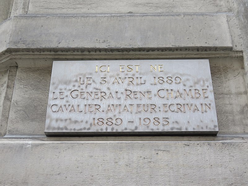 File:Lyon 2e - Plaque naissance Général René Chambe rue Jarente (janv 2019).jpg