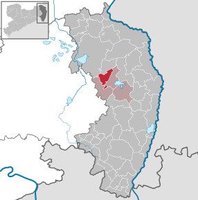 Poziția Mücka pe harta districtului Görlitz