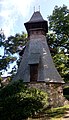 Čeština: Dřevěná zvonice u kostela sv. Ludmily ve městě Mělník, Středočeský kraj. English: Bell tower at the Church of Saint Ludmila in the city of Mělník, Mělník District, Central Bohemian Region, Czech Republic.