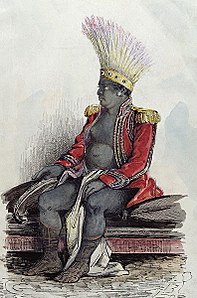 King Temoana on the island of Nuka-Hiva dressed in the uniform of a French colonel, c.1841-48