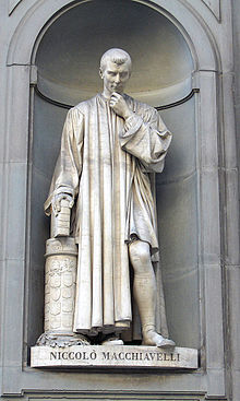 Statue of Machiavelli at the Uffizi Gallery in Florence, Italy. Macchiavelli01.jpg