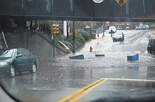 Flash flood in Charlottesville, Virginia, United States. Main and University, Charlottesville, during flash flood.jpg