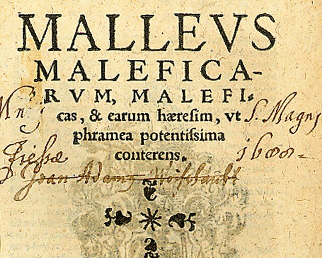 Title page of the seventh Cologne edition of the Malleus Maleficarum, 1520 (from the University of Sydney Library)