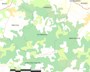 Poziția localității Puymangou