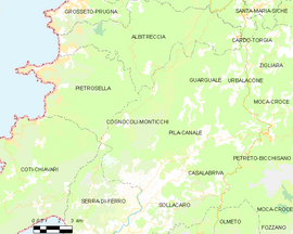 Mapa obce Cognocoli-Monticchi