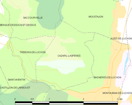 Mapa obce Cazaril-Laspènes