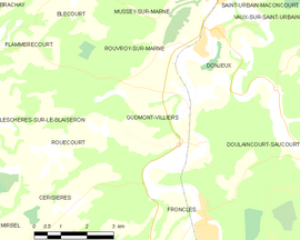 Mapa obce Gudmont-Villiers