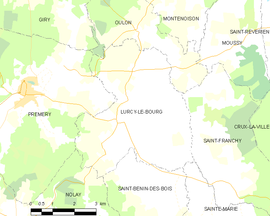 Mapa obce Lurcy-le-Bourg