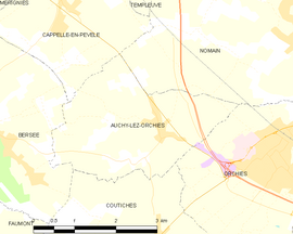 Mapa obce Auchy-lez-Orchies