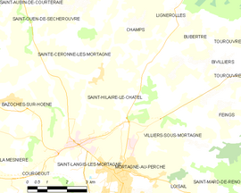 Mapa obce Saint-Hilaire-le-Châtel