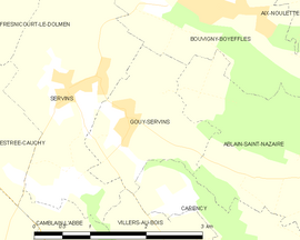 Mapa obce Gouy-Servins