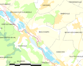 Mapa obce Beauchamps