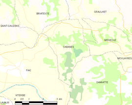Mapa obce Cabanès
