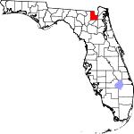 Округ Бейкер на карте штата.
