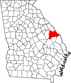 Karte von Burke County innerhalb von Georgia