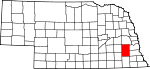 Map of Nebraska highlighting Lancaster County.svg