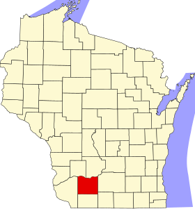 Расположение округа Айова (Iowa County)