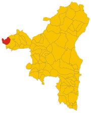 Lokasi Sindia di Provinsi Nuoro