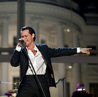 American singer Marc Anthony (pictured in 2009), the most awarded performer, winning eight times Marc Anthony 2009 White House.jpg