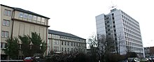 Marienschule with the old building on the left and the former boarding school hall of residence on the right