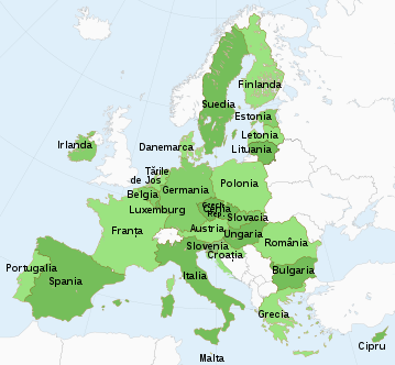 Harta statelor membre Uniunii Europene