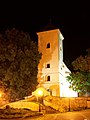 Polski: Stary kościół w Mikołowie nocą