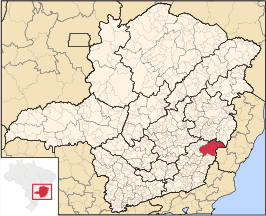 Ligging van de Braziliaanse microregio Manhuaçu in Minas Gerais