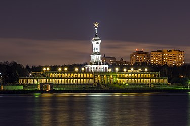 Moscow North River Terminal at night