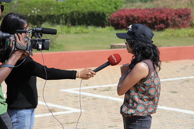 NDTV team conducting an interview in Bangalore in 2011
