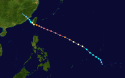 颱風尼伯特的路徑圖