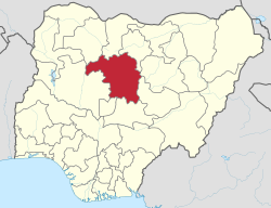 מדינת קדונה (באדום) במפת ניגריה