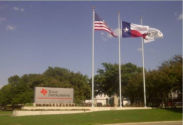 Entrance to Texas Instruments North Campus facility in Dallas, Texas