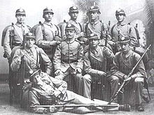 Group of Norwegian soldiers armed with the Jarmann M1884. Uniforms suggest photograph dates from the late 1880s. Norwegian soldiers armed with Jarmann (late 1880s).jpg