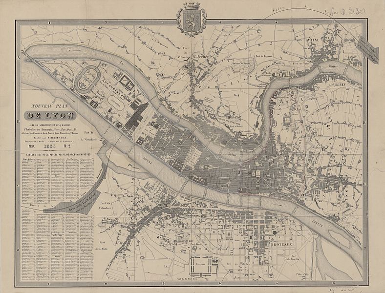 File:Nouveau plan de Lyon avec subdivision en 5 mairies 1854.jpg