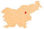 Map of Slovenia, position of Celje highlighted
