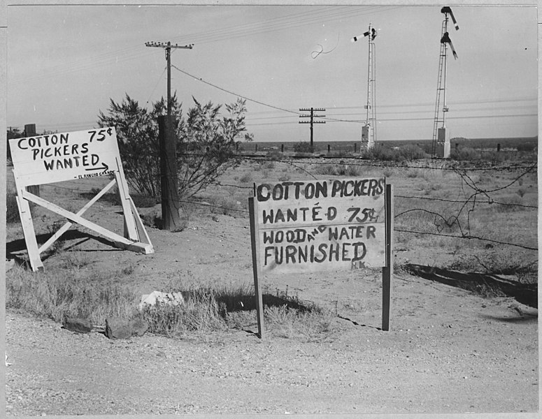 File:On Highway 80, Maricopa County, Arizona. Ranch Advertisement During Cotton Harvest (3904010110).jpg