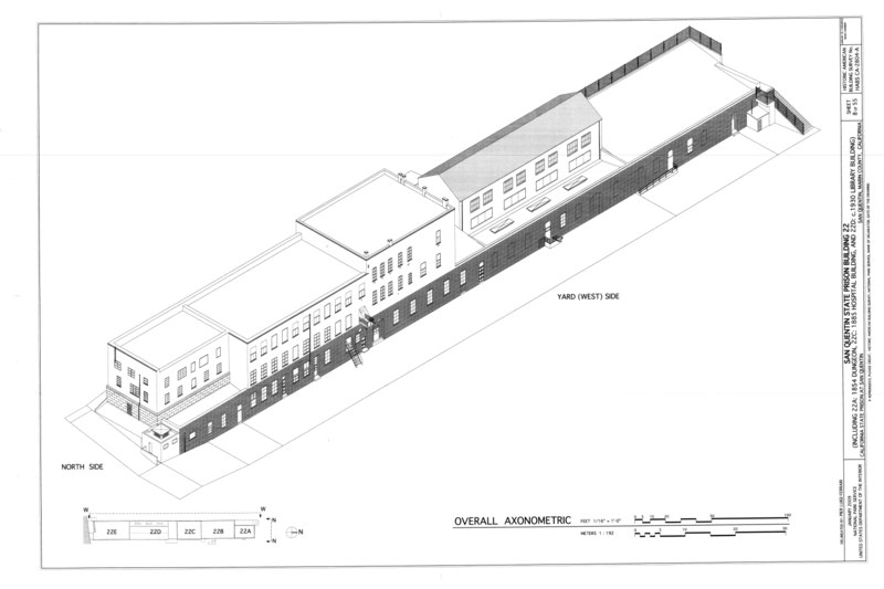 File:Overall Building 22 Axonometric - San Quentin State Prison, Building 22, Point San Quentin, San Quentin, Marin County, CA HABS CA-2804-A (sheet 8 of 55).tif