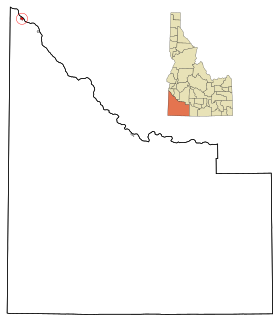 Owyhee County Idaho Incorporated and Unincorporated areas Homedale Highlighted.svg