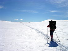Cross-country skiing (including Ski touring) gives access to hiking trails in winter Paske.jpg