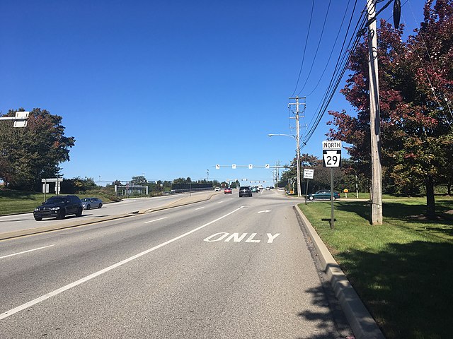 PA 29 northbound at US 202 interchange in East Whiteland Township