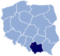 Polski: Położenie Alwerni na mapie Polski English: Location of Alwernia on the map of Poland