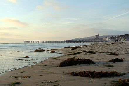 Pacific Beach looking north, Crystal Pier in the distance