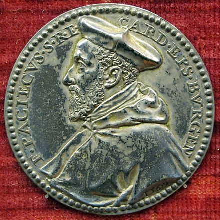 Medal with the effigy of cardenal Francisco Pacheco de Toledo Pastorino, medaglia di francesco pacheco, cardinale e vescovo di burgos (no verso), argento, 1569.JPG