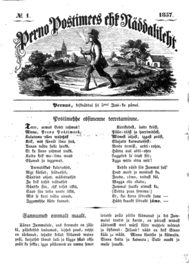 İlk baskı 1857'nin ön sayfası