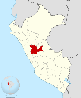 Ligging van Huánuco in Peru
