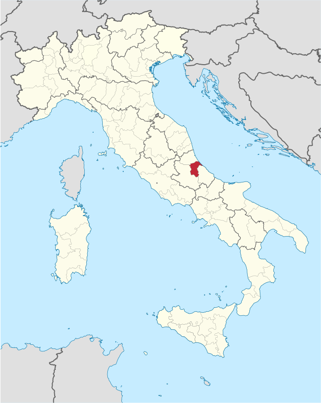 Peskāras provinces atrašanās vieta Itālijā