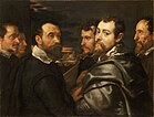 Self-Portrait in a Circle of Friends in Mantua , 1602-1604, ヴァルラフ・リヒャルツ美術館