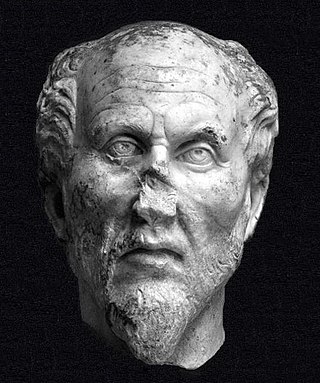 Stone bust of Plotinus.